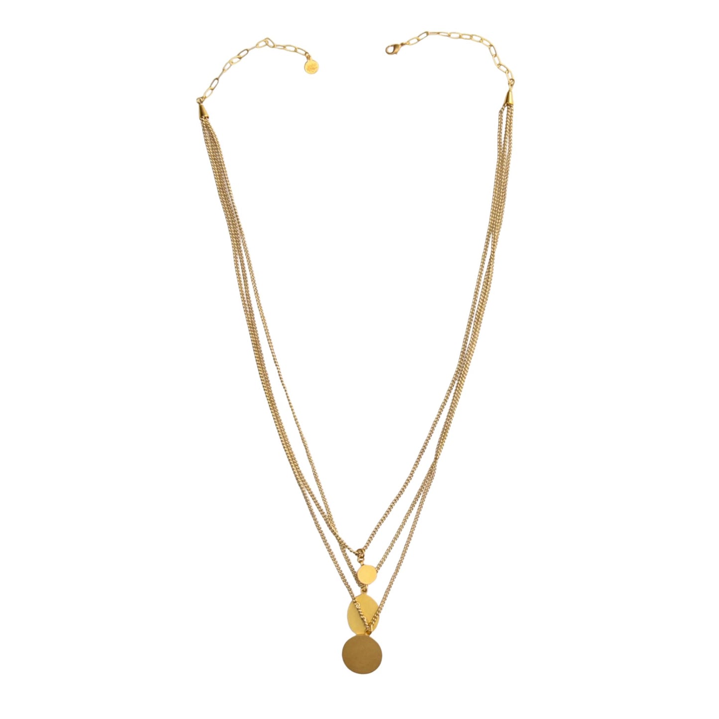 Velour Triple Strand Necklace in Gold