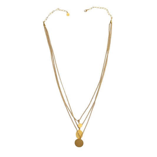 Velour Triple Strand Necklace in Gold