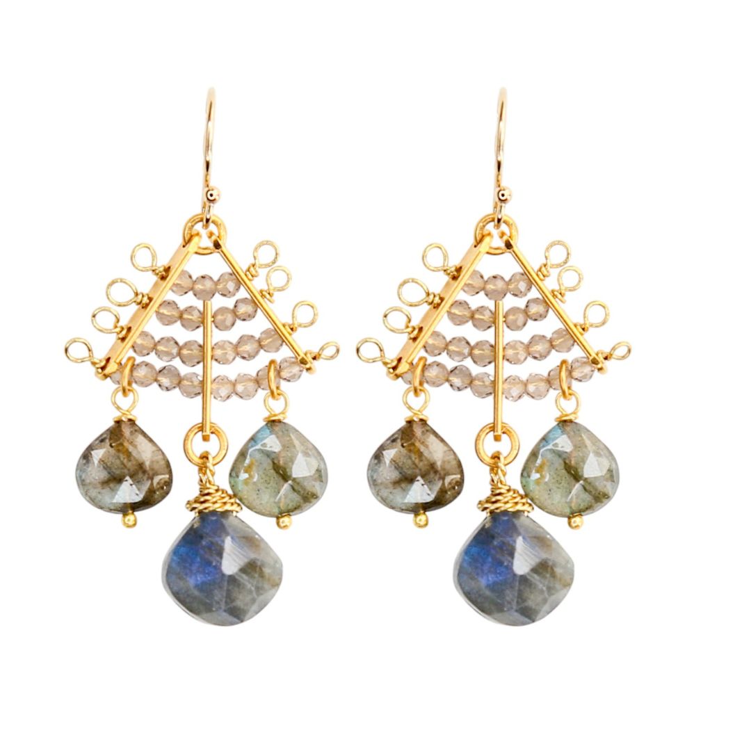 Watusi Earrings in Labradorite