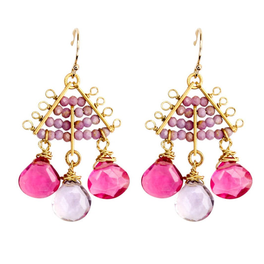 Watusi Earrings in Pinks