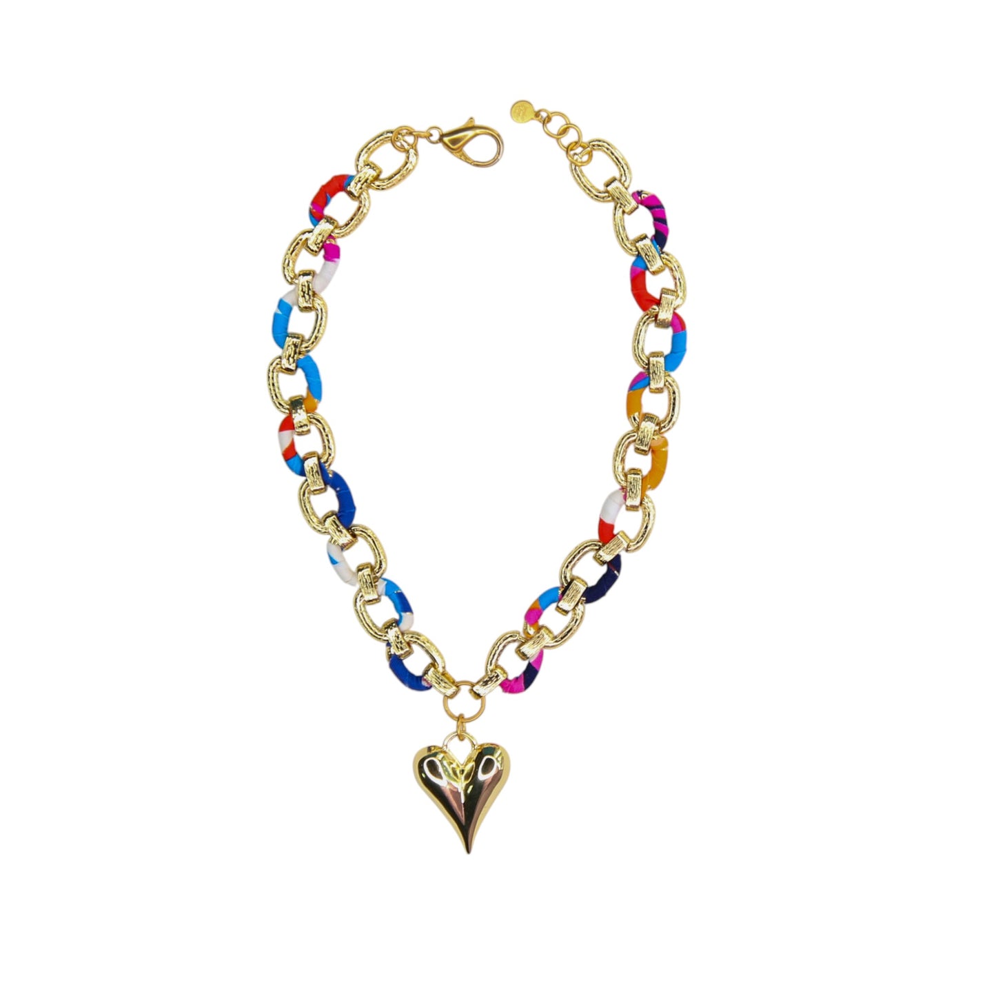 Zaza Pendant Necklace in Hot Pink Multi