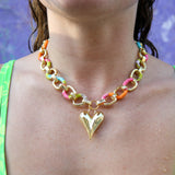 Zaza Pendant Necklace in Pink Melon