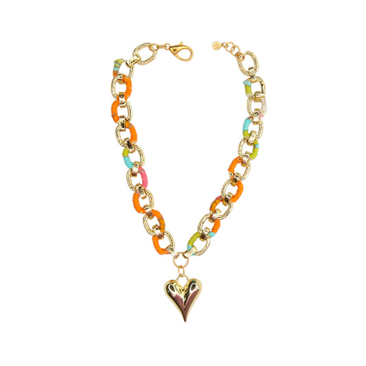 Zaza Pendant Necklace in Pink Melon