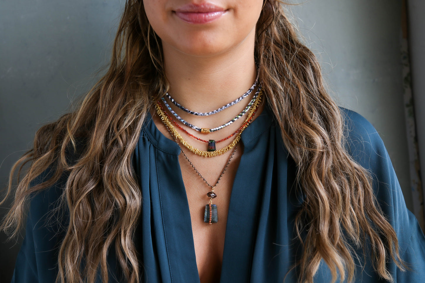 Provo Knotted Pendant in Amazonite