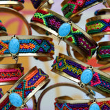 Friendship Cuff in Turquoise Silk Multi